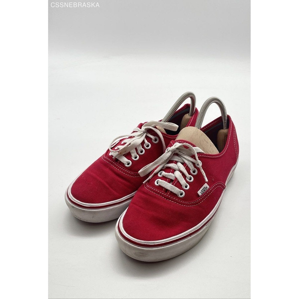Vans Red Authentic Style Red Lace‎ Up Shoes - Size Men 7.5/Womens 9